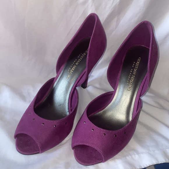 Christian Siriano purple studded heels size 7 - Picture 2 of 3
